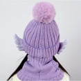 thumbnail image 5 of iHPH7 Hat and Scarf Set for Girls Winter Hat Kids Scarf Neck Warmer Beanie and Scarf Set Warm Beanie Winter Accessories Purple One Size, 5 of 9