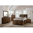 thumbnail image 5 of Bedroom Furniture Captain Storage 1pc Queen Size Bed w Drawers Bedframe Natural Wooden Finish Antique Transitional, 5 of 6