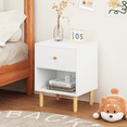 thumbnail image 2 of Wooden Nightstand with One Drawer One Shelf for Kids, Adults, 2 of 6