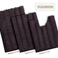 thumbnail image 3 of 3 Piece Bathroom Rugs Sets Thick Non Slip Soft Absorbent Bath Mat Set for Tub, Shower and Toilet (17"x24" + 20"x32" + 20"x24" U-Shaped, Purple), 3 of 9