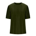 thumbnail image 7 of Sevevn Women's Fashion Solid Color Round-Neck Short Sleeve Round-Neck Blouses Army Green XL End of Year Clearance, 7 of 7