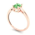 thumbnail image 2 of Clara Pucci 14K Rose Gold Solid Gold Green Solitaire Anniversary Ring for Women - 1 cttw Oval Cut, 2 of 7