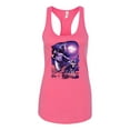 thumbnail image 2 of Wild Bobby, Fantasy Wolf Howling at The Full Moon Animal Lover Ladies Racerback Tank Top, Hot Pink, Large, 2 of 3
