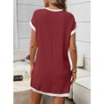 thumbnail image 7 of Women Casual A Line Dress Loose Fit Short Sleeve Round Neck Mid Length Summer Everyday Wear, 7 of 7