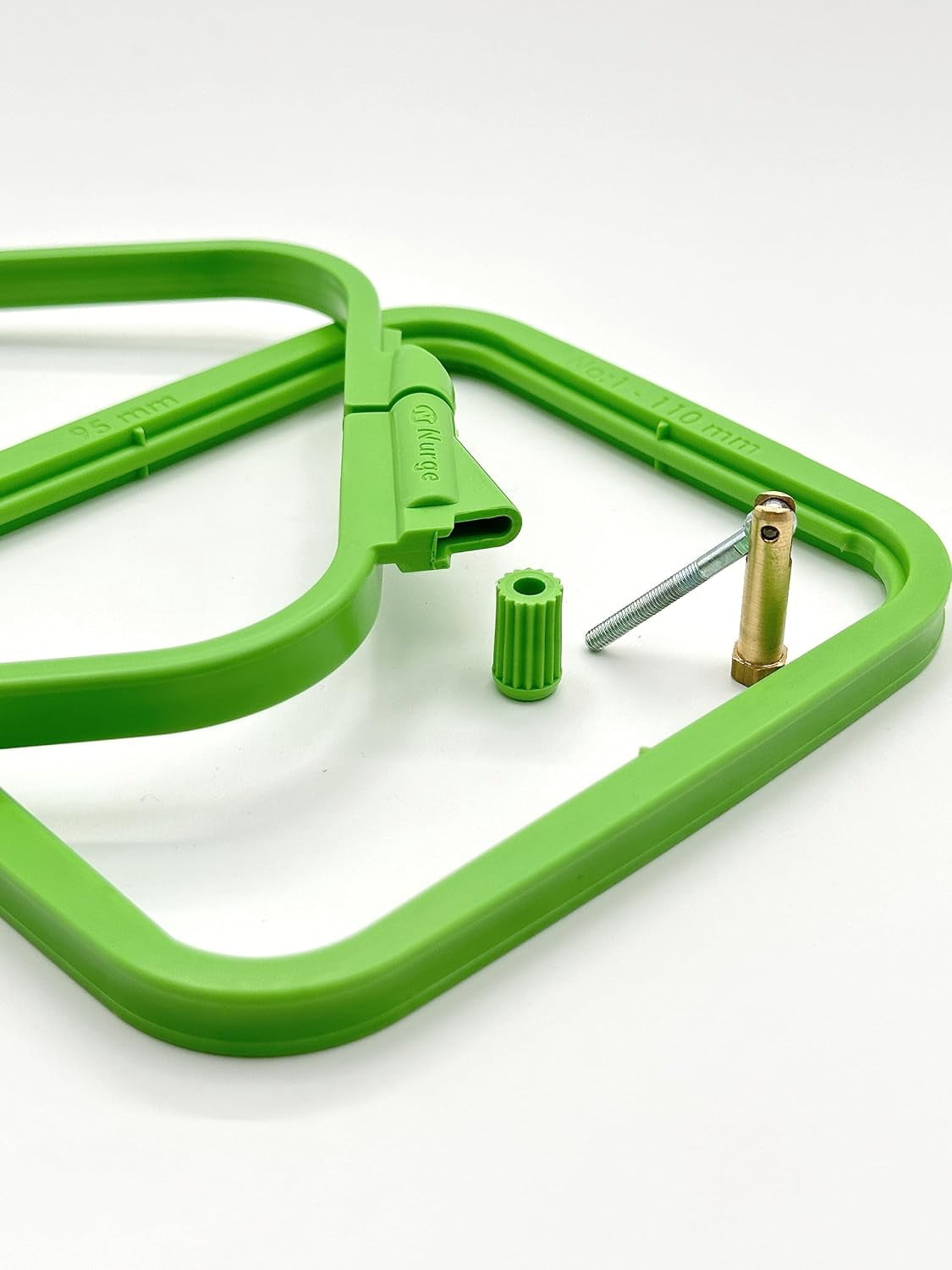 Nurge 4-Piece Square Cross Stitch Hoop Set, ABS Plastic, Multi-Size, Green