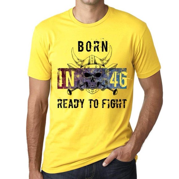 Men's Graphic T-Shirt Born In 46 Ready To Fight 46th Birthday Anniversary 46 Year Old Gift 1978 Vintage Eco-Friendly Short Sleeve Novelty Tee