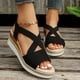 thumbnail image 4 of Amzcrzy Zapatos de mujer,Zapatos de mujer,Zapatillas de mujer, Sandalias informales con tiras y tacón inclinado para mujer Sandalias Mujer Zapatillas De Casa, 4 of 7