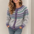 thumbnail image 6 of JUUNthy Womens Cardigan Sweater, Button Down Long Sleeve Vintage Pattern 2026 Fashion Casual Knit Outerwear Beige M, 6 of 14