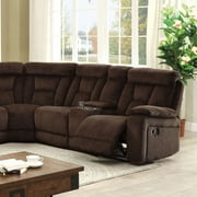 Transitional Fabric Upholstery Sectional in Brown Maybell Furniture of America
