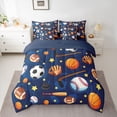thumbnail image 3 of Homewish Cartoon Ball Print Twin Bedding Sets 7-Piece for Kid, Football Baseball Basketball Bedding Comforter Set, Sports Theme Reversible Sheet Sets, Lightweight Room Decor, 3 of 8
