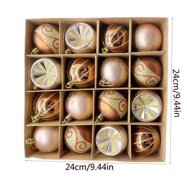 Pompotops 16PCS Christmas Tree Ornament Pendant Party Supplies Tree Hanging Plastic Ball Clearance