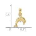 thumbnail image 3 of Auriga 10k Yellow Gold Textured Mini Dolphin Jumping Charm for Women (L-10.4 mm, W-12.35 mm), 3 of 7