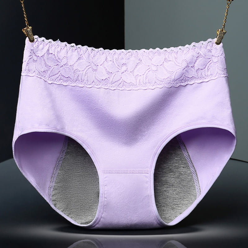 Leovqn Period Pants for Women Lace Trim Menstrual Underwear Heavy