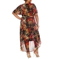 thumbnail image 2 of R & M Richards Plus Size Floral-Print Faux-Wrap Dress, Rustcopper/ 16W, 2 of 3