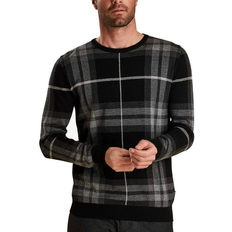 Barbour Men s Tartan Plaid Jacquard Sweaters Dark Gray XX Large Walmart