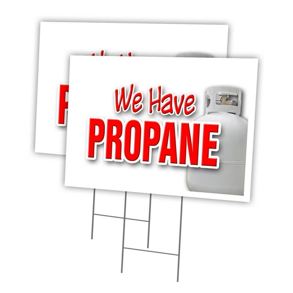 WE HAVE PROPANE 2 Pack Of 18" x 24" Yard Sign & Stake | Advertise Your Business | Stake Included Image On Front Only | Made in The USA