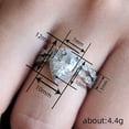 thumbnail image 5 of VOLALO 2pcs His and Hers Wedding Ring Sets Couples Engagement Rings Women and Men 925 Sterling Silver AAA Cubic Zirconia Water Drop Design Couple Jewelry Accessories, 5 of 7