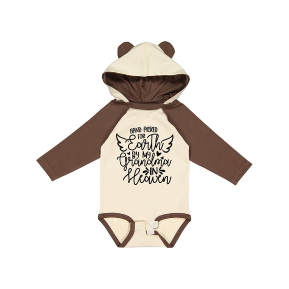Inktastic Hand Picked for Earth by My Grandma in Heaven Boys or Girls Long Sleeve Baby Bodysuit