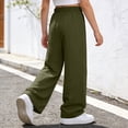 thumbnail image 6 of Krdevn Girls Crinkle Gauze Wide Leg Pants Elastic Waist Casual Summer Kids Solid Trousers,13-14 Years, 6 of 6