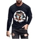 thumbnail image 2 of Blusas y camisas de manga larga y cuello redondo para hombre, informales, con estampado navideño, deportivas, de poliéster., 2 of 5