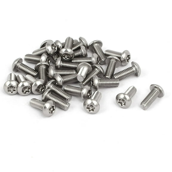 M3x8mm 304 Stainless Steel Button Head Torx Security Machine Screws 30pcs