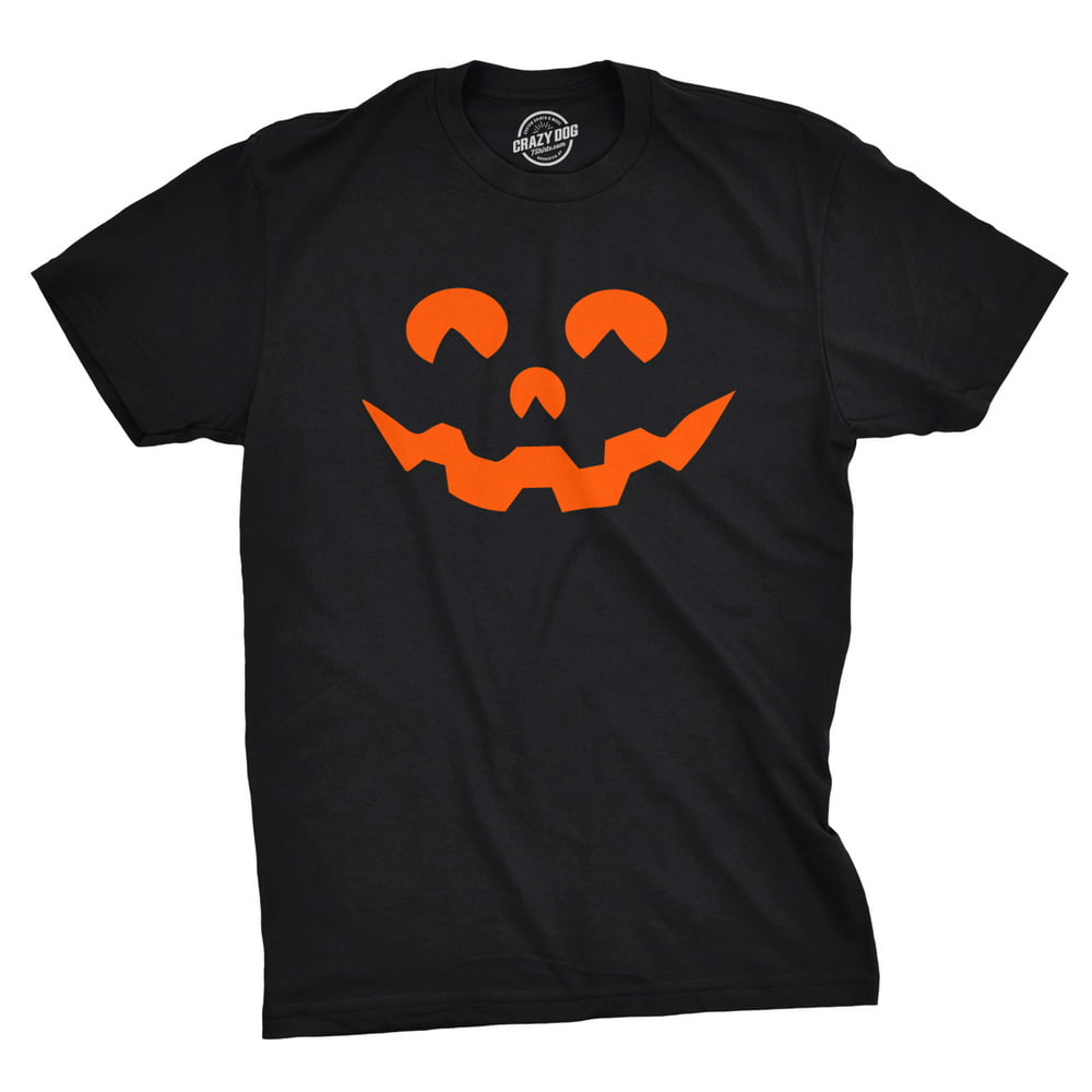 Crazy Dog T-Shirts - Mens Cartoon Eyes Pumpkin Face Funny Fall ...