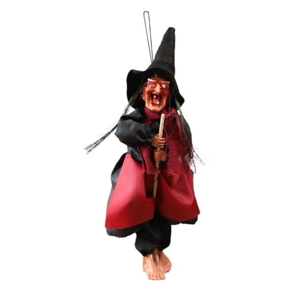 Kitchen Witch Doll,Hanging Witch Halloween Decor,Sound & Touch Activated Talking Halloween Decorations Witch Props For Haunted House Indoor&Outdoor Halloween Yard Decorations