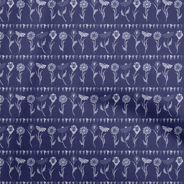 oneOone Cotton Poplin Dark Blue Fabric Block Craft Projects Decor Fabric Printed By The Yard 42 Inch Wide-WW