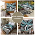 thumbnail image 6 of Turquoise Geometric Small Tapestry for Bedroom Wall Hanging Tapestry,Grey Classic Abstract Lines Striped Ceiling Backdrop Tapestries Poster Blanket Wall Decor for Teens Room Living Room 23" x 28", 6 of 8
