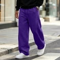 thumbnail image 3 of Dwellite Sweatpants for Mens Lounge Casual Joggers Workout Flared Loose Fit Gym Wide Leg Solid Oversized Relaxed Fit Sweatpants with Pockets Purple S, 3 of 8