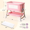 thumbnail image 7 of HARPPA 3 in 1 Baby Bassinet Bedside Sleeper for Infant Girls Aged 0-5 Months, Pink, 7 of 7