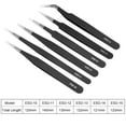 thumbnail image 2 of Uxcell ESD Precision Anti-Static Set Round Curved Pointed Tweezers Stainless Steel Black 6Pcs, 2 of 3