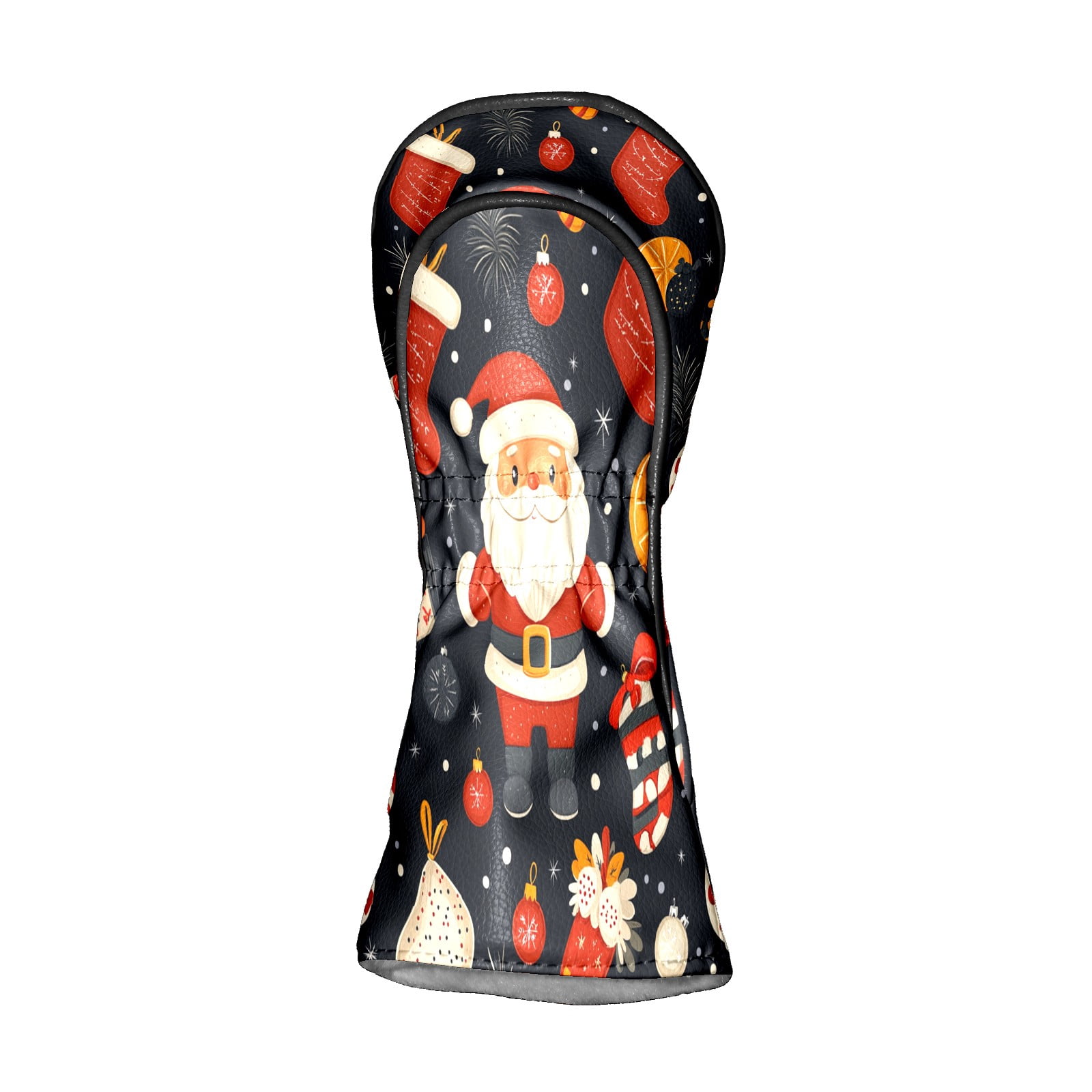 Golf Club Covers PU Leather Waterproof Head Covers for Fairway Woods Hybrids Christmas Pattern Unisex Fits Most Brands