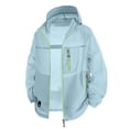 thumbnail image 3 of Zivyakyro Zip up Windbreaker Jackets for Men Rain Sport Long Sleeve Lightweight Jacket Hooded Loose Sun Protection Plain Blue XL, 3 of 10