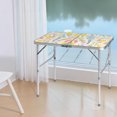 thumbnail image 4 of Ktaxon 3' Outdoor Portable Aluminum Camping Picnic Table, 2-Level Adjustable Height Metal Folding Dining Table, Use for Camping Party Wedding Garden Commercial Entertaining Events, Flower, 4 of 12