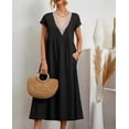 thumbnail image 2 of Vestido midi Zhyaj, túnica holgada de algodón con bolsillos para mujer, 2 of 7