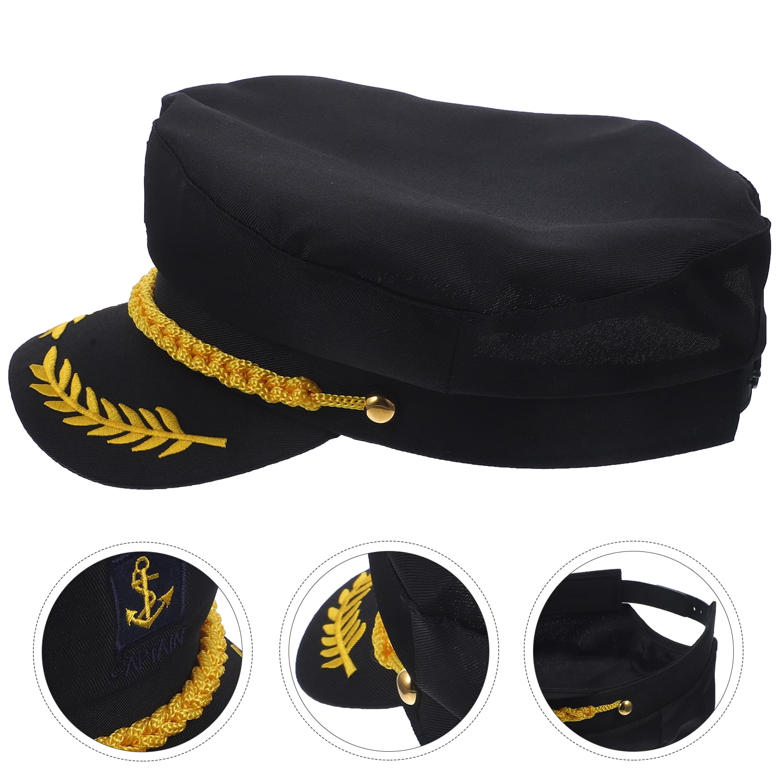 Miangastore 1pc Sea Captain's Hat Embroidered Navy Cosplay Adult