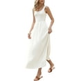 thumbnail image 4 of INSPIRE CHIC Midi Dress for Women's Sleeveless Square Neck Casual Swing Tank Dress XS White, 4 of 6