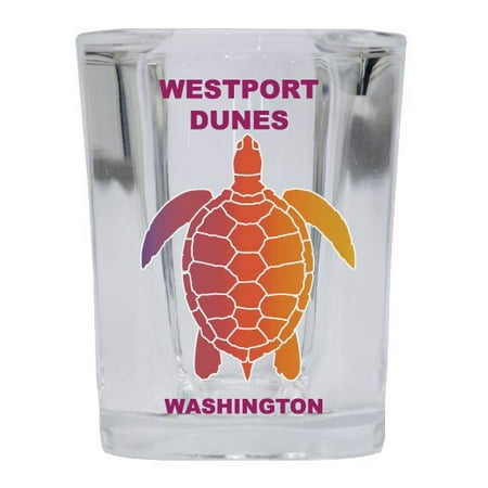 

WESTPORT DUNES Square Shot Glass Rainbow Turtle Design