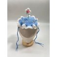 thumbnail image 5 of Adjustable Hand Crochet Flower Pet Hat Ruffled Brim Knitted Headwear, Lovely Photo Prop Costume for Kittens Small Puppies, 5 of 5