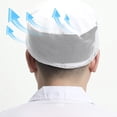 thumbnail image 4 of Jiibva Cloth Work Hat Chic Food Service Work Wear Cooking Hygienic Cap Smoke-proof Dust Breathable Mesh Chef Hat Hotel Restaurants, 4 of 7