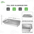thumbnail image 3 of [30 Pack] Heavy Duty Full Size Shallow Aluminum Pans Foil Roasting & Steam Table Pan 21x13 inch Shallow Chafing Trays for Catering Disposable Large Pans for Baking Reheat Bakeware Grilling, 3 of 5