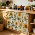 thumbnail image 6 of Farmhouse Sunflower Cabinet Curtain 35"Wx35"L, Dustproof Under Sink Skirt with Self Adhesive Tape, Retro Summer Botanical Cabinet Curtain Cover for Kitchen Sink, Bathroom Vanity, Laundry Room, 6 of 9