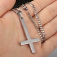 thumbnail image 4 of Hermah Inverted Cross Pendant Necklace for Men Cuban Chain 18-24inch, 4 of 5
