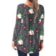 thumbnail image 3 of Pntutb Mujer Casual Suelto Cuello Redondo Botón Manga Larga Estampado De Navidad Top Pntutb Pntutb-6257, 3 of 5