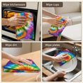 thumbnail image 5 of 2 Pcs Funny Kitchen Towels,Colorful Rainbow Tie Dye Spiral Pattern Microfiber Dish Towels,Kitchen Tea Towels,Kitchen Towel Set (18" X 26"), 5 of 7