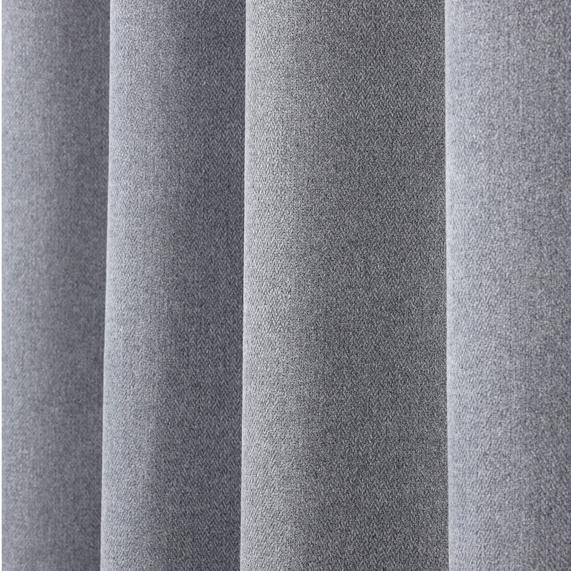 Superior Nyan 100% Blackout Curtains Set of 2, Grommet Header Curtain Panel Pair, Grey, 52"W x 108"L