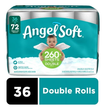 Angel Soft Toilet Paper, 36 Double Rolls (= 72 Regular