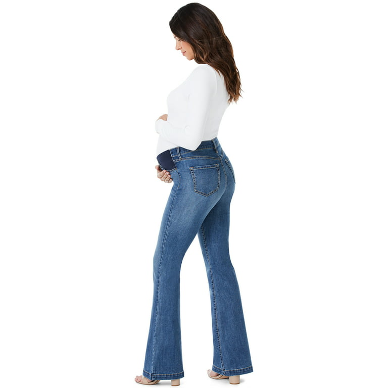 Sofia Jeans by Sofia Vergara Melisa Maternity Flare Jeans with Elastic  Inserts 