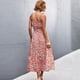 thumbnail image 2 of Tie Shoulder Dress, Washable Floral Print Dress Belted Stylish For Women For Shopping, 2 of 5